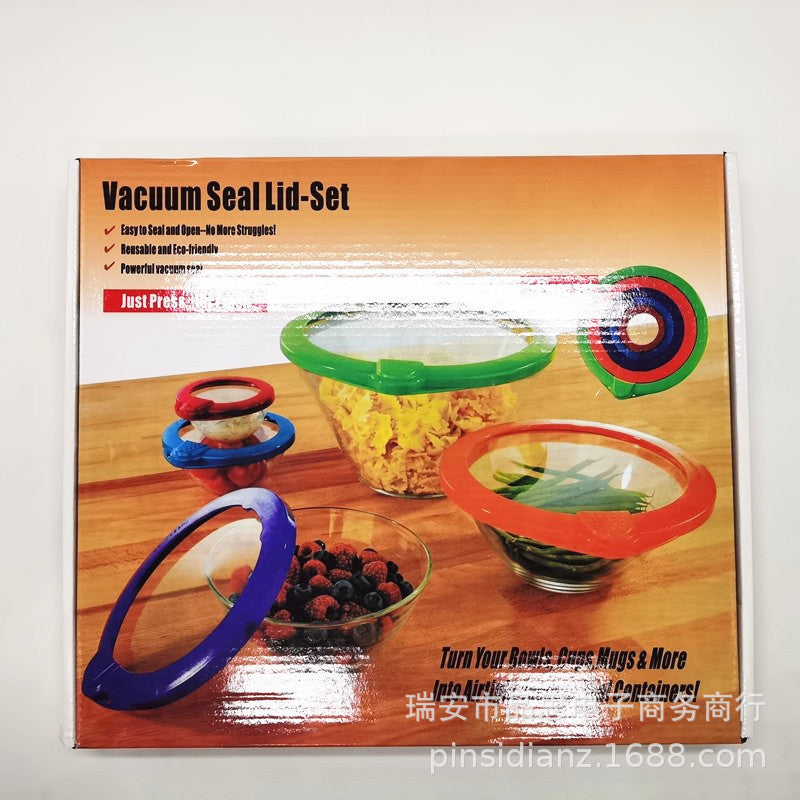 エラスティック食品カバー｜再利用できる密閉フタ・ボウル＆鍋用シリコンリッド 5枚セット