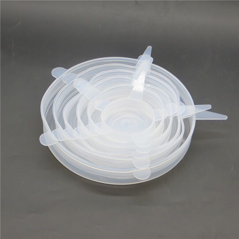 シリコン伸縮フタ 6枚セット｜食品用・密閉保存・耐熱耐冷・再利用できるシリコンラップ