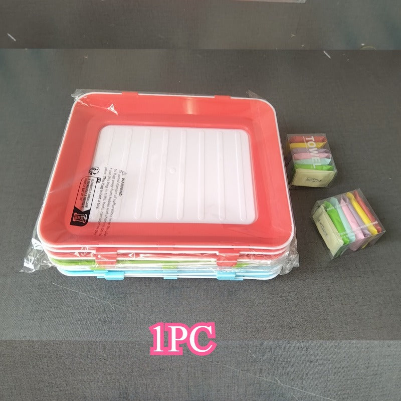 真空保存トレイ｜蓋付き・冷蔵庫収納・スタッキング可能フレッシュキープボックス