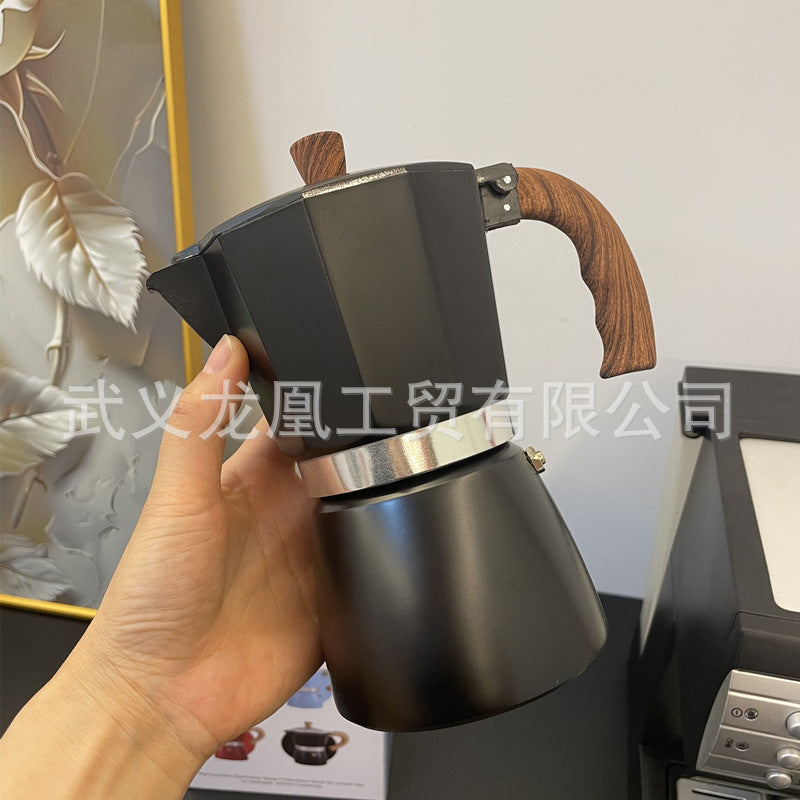 木目調モカポット コーヒーケトル｜クラシックデザイン・150ml/300ml 家庭用直火式コーヒーメーカー