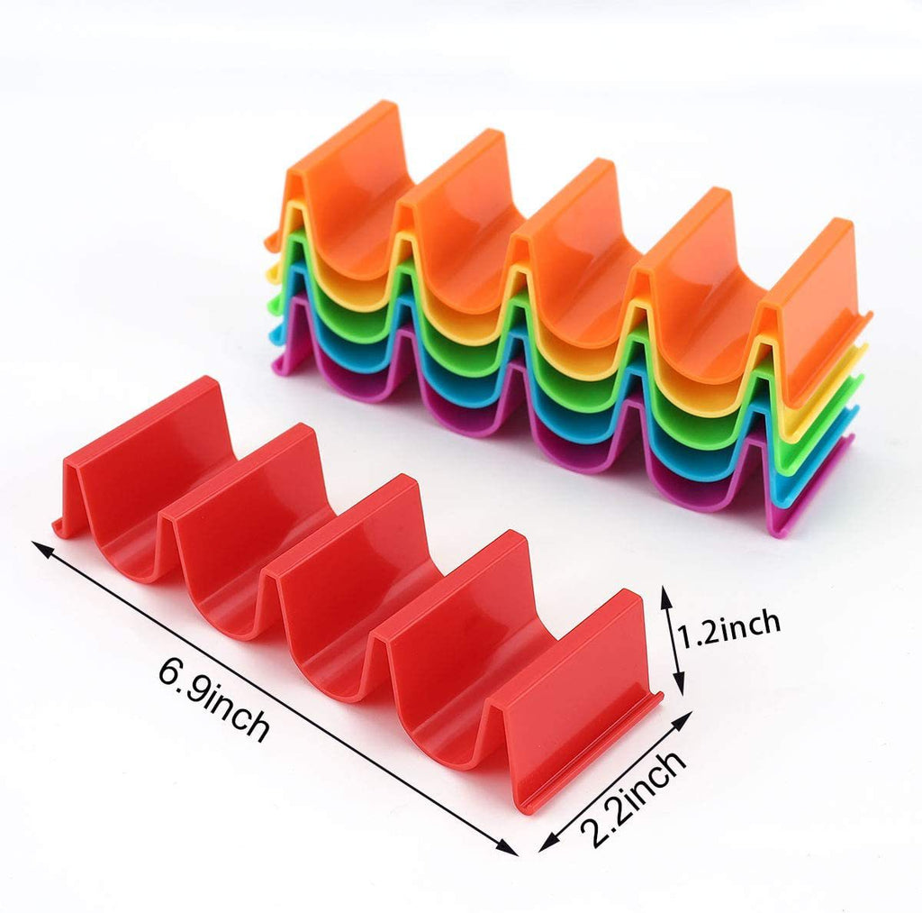 カラフルタコススタンド6個セット｜波型トレイでタコスを4つ固定・耐久PP素材・上段食洗機対応