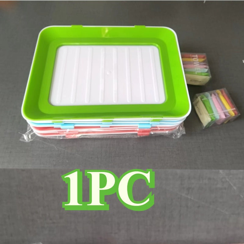 真空保存トレイ｜蓋付き・冷蔵庫収納・スタッキング可能フレッシュキープボックス