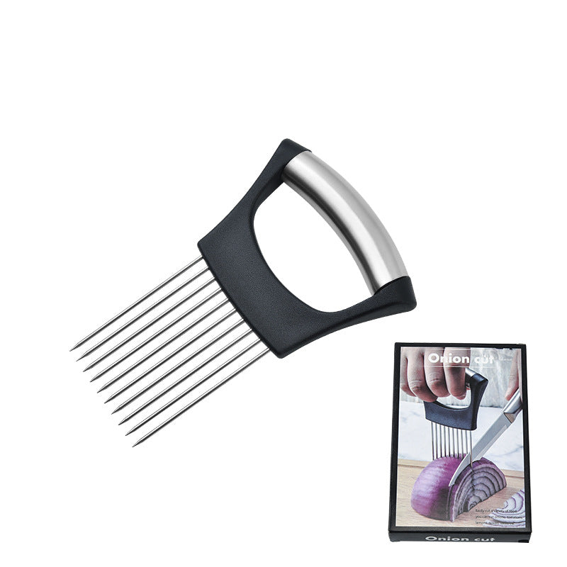 ステンレス製オニオンカッター｜スライス補助・固定ホルダー付き多機能キッチンチョッパー